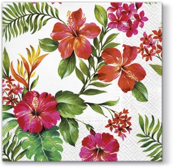 En hawaiian flowers napkins