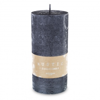 En black rustic large roller candle