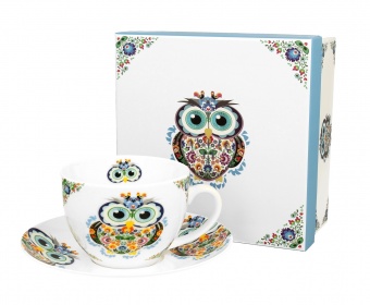 Pl cup with saucer 270ml owl b