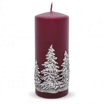 En burgundy Winter candle trees large roller