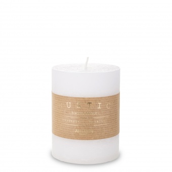 Pl white candle rustic small cylinder
