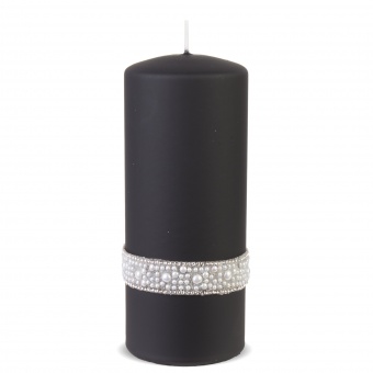 Pl black pearl candle crystal big cylinder